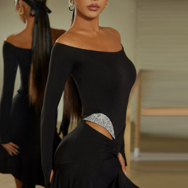 Z Women's One-Shoulder Long Sleeve Dance Dress DanceWear - Image 4
