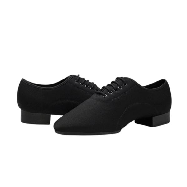 Men's Black Oxford Cloth Ballroom Dance Shoes - Image 6