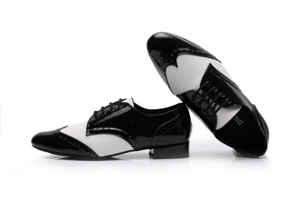Men's Leatherette Modern Shoes With Lace-up Latin Ballroom Dance Shoes - Image 7