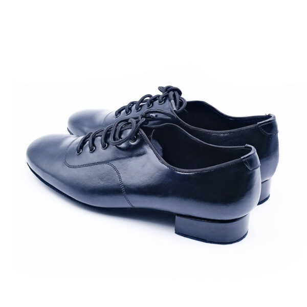 Men's 2cm Black Leatherette Heels Ballroom Dance Shoes - Image 3