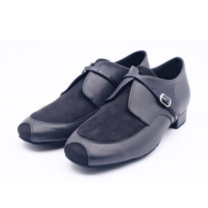 Men's 2cm Black Leatherette Heels Ballroom Dance Shoes