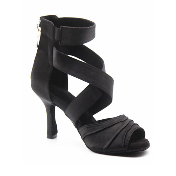 DS Women's Satin Customized Heel Dance Boots Salsa Dancing Shoes - Image 6
