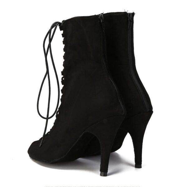 DS Women's Suede Customized Heel Heels Dancer Boots Jazz Salsa Dancing Shoes - Image 7
