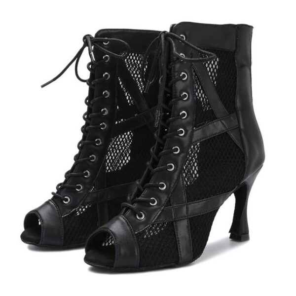 Women's Leatherette Customized Heel Heels Dance Boots Jazz Salsa Dancing Shoes - Image 2