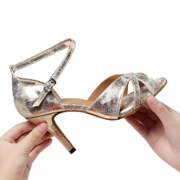 Women's Leatherette Customized Heel Latin Shoes Ballroom Dance Shoes Salsa Shoes - Image 7