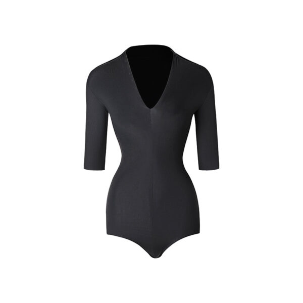 Z Women's Milk Silk Half Sleeve Latin Dance Bodysuit Dance Wear - Image 9