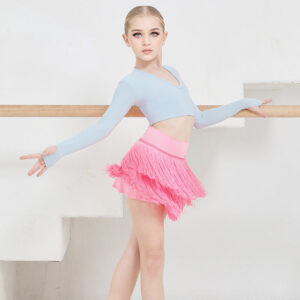 Z Girls Milk Silk Tassel Latin Dance Skirt Dance Wear
