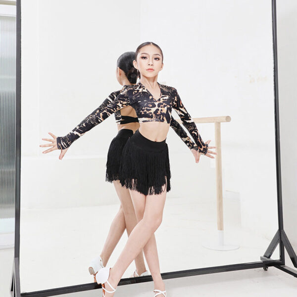 Z Girls Milk Silk Tassel Latin Dance Skirt Dance Wear - Image 3