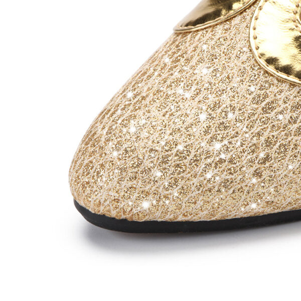 Women's Leatherette Heels T-Strap Ballroom Shoes Swing Dance Shoes - Image 4