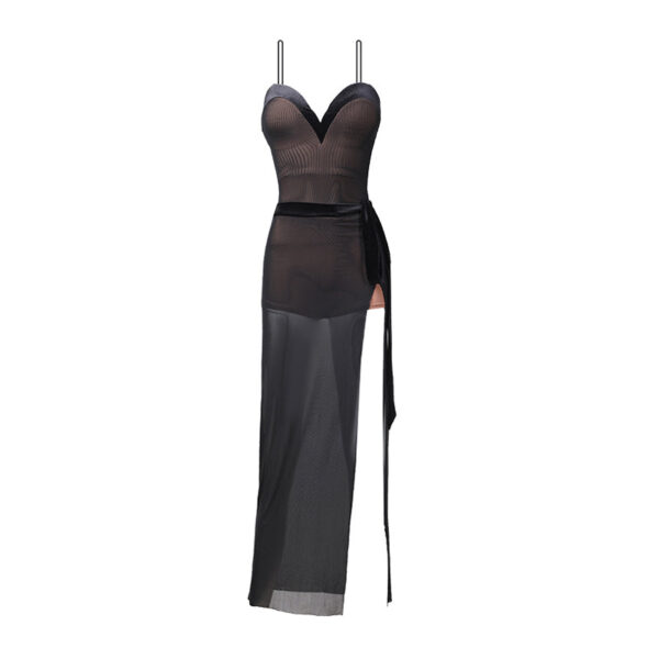 Z Women's Milk Silk Strapless Tassle Latin Dance Dress Dance Wear - Image 8