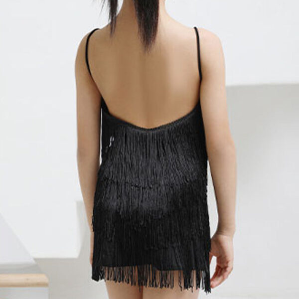 Z Girls Polyester Spaghetti Strap Tassel Latin Dance Dress Dance Wear - Image 5