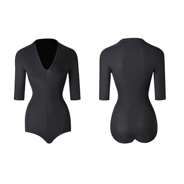 Z Women's Milk Silk Half Sleeve Latin Dance Bodysuit Dance Wear - Image 7