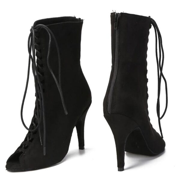 DS Women's Suede Customized Heel Heels Dancer Boots Jazz Salsa Dancing Shoes - Image 8