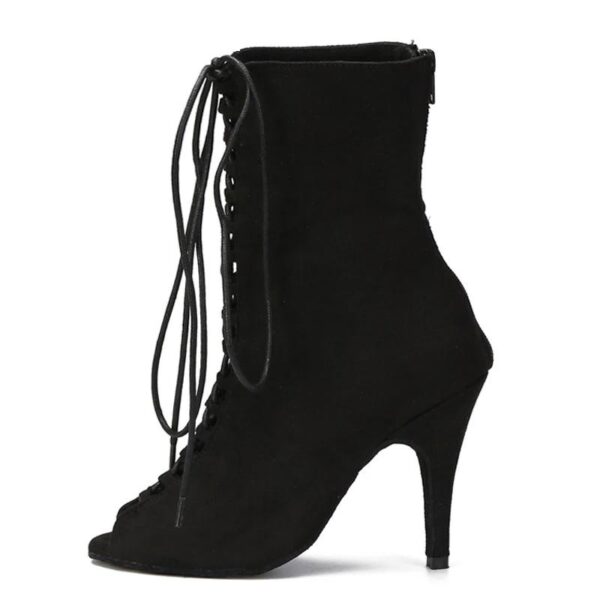 DS Women's Suede Customized Heel Heels Dancer Boots Jazz Salsa Dancing Shoes - Image 5