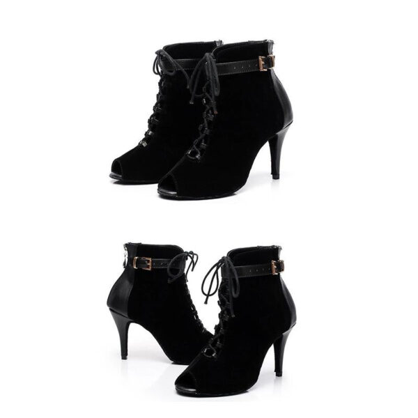 Women's Suede Customized Heel Dance Boots Heel Heels Dance Boots Jazz Salsa Dancing Shoes - Image 3