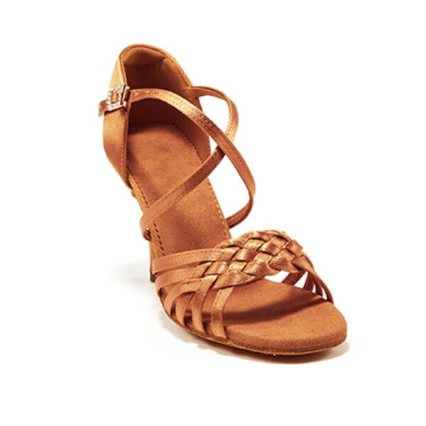 Women's Satin Customized Heel Ballroom Dance Shoes Latin Shoes - Image 3