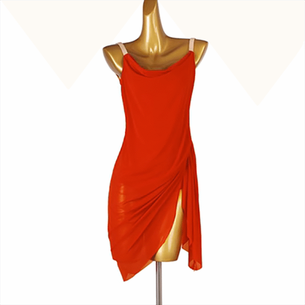 Customisable-Women's Rumba Spaghetti Straps Latin Dance Practice Dresses Performance Dresses - Image 9