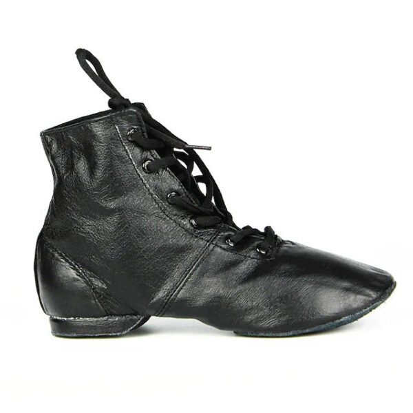 Kids Leather Black Practice Dancing Shoes Jazz Boots Soft-Soled High Boots, Black - Image 4