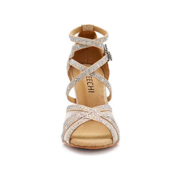 Women's Sparkling Glitter Customized Heel Salsa Latin Dance Shoes - Image 5
