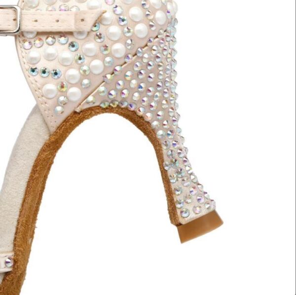 Women's Satin Customized Heel Latin Shoes Salsa Shoes  Ballroom Dance Shoes - Image 4