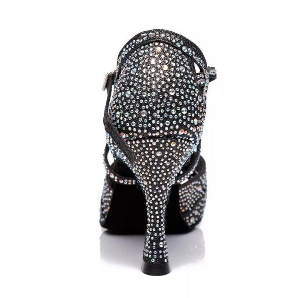 Women's Sparkling Glitter Customized Heel Salsa Latin Ballroom Dance Shoes - Image 9